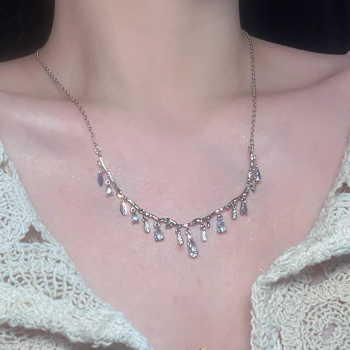 Crystal Teardrop Necklace
