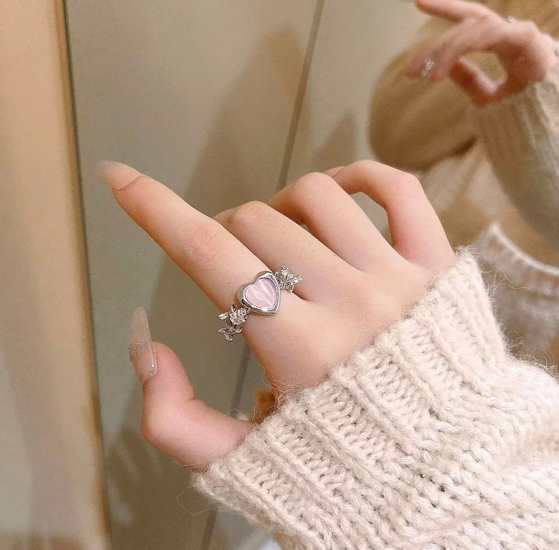 Candy Heart Trio Rings