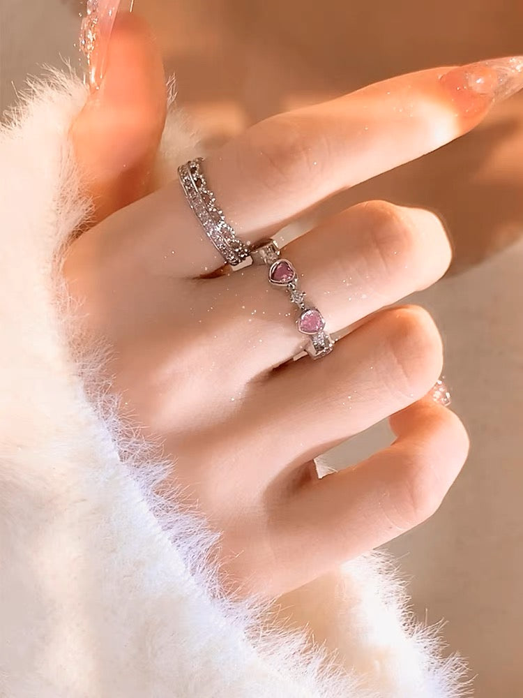 Candy Heart Trio Rings
