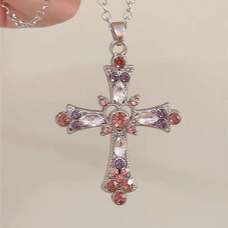 Pink Cross Necklace