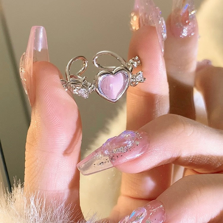 Candy Heart Trio Rings