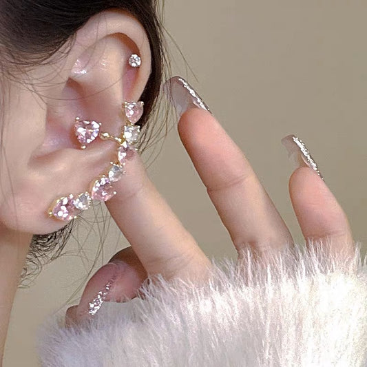 Pink Hearts Ear-cuff